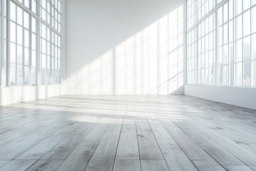 White wall in a modern office interior windows floor minimalist.