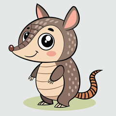 Cute little armadillo cartoon vector illustration