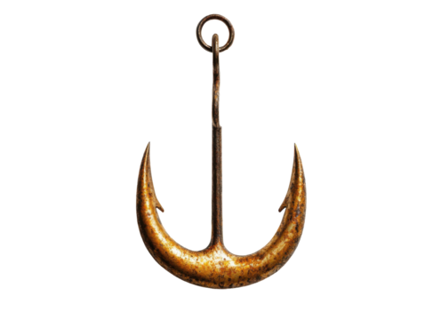 Fishing hook isolated on transparent background