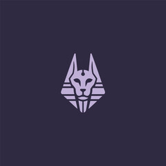 Obraz premium Simple Anubis Logo – Egyptian god Anubis in clean, iconic line art style.