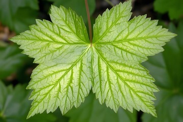 Fototapeta na wymiar Detailed Closeup of a Green Leaf with Veins, Nature Photography