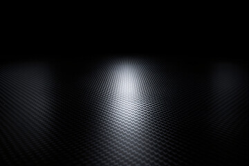Close-up of glossy carbon fiber texture with reflections, futuristic concept, dark background, metallic surface, abstract tech material. Ai generative