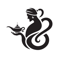 Genie silhouette vector illustration