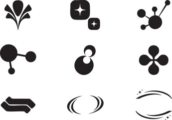 Abstract Black Symbols Set Design Elements for Branding Logos and Graphic Design Projects