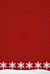 Row of White Snowflake Icons on Red Background, Minimalist Winter Pattern for Christmas and Holiday Design Projects

