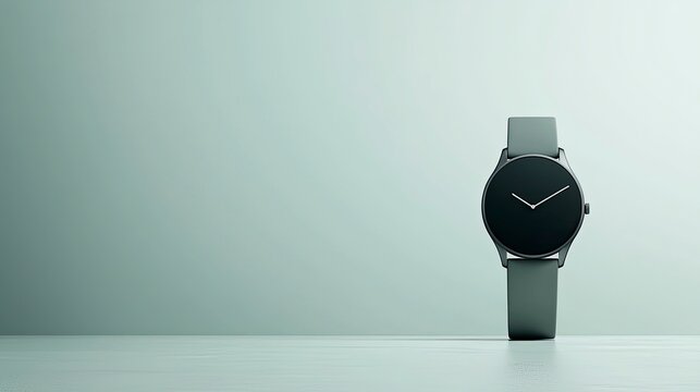 Fototapeta Modern minimalist watch on a light background