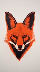 Fototapeta premium Fox full face animal mammal red.