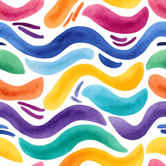 Obraz premium seamless pattern with colorful wavy stripes