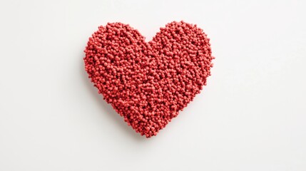 Red Heart Shape Creation, Abstract Art, Studio, Image, Minimalist Environment, Top View, Symbol of Love and Passion