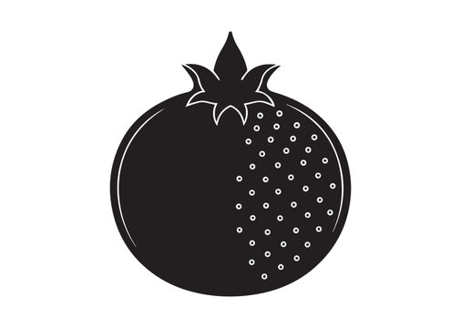 recommend clip art: Pomegranate silhouette vector