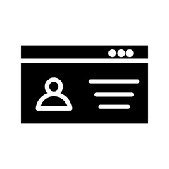 ID card icon simple black line symbol