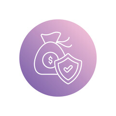 Financial Protection icon vector stock illustration
