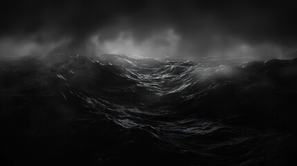 Dark Stormy Ocean: A Monochromatic Seascape