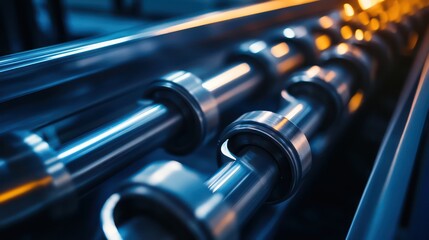 Close up metal engine parts industrial technology