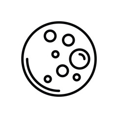 Black line icon for moon
