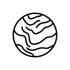 Black line icon for pluto
