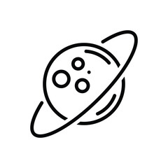 Black line icon for uranus