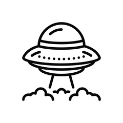 Black line icon for ufo