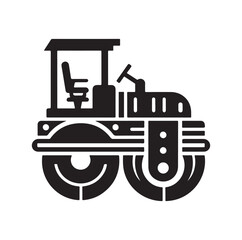 Asphalt Roller silhouette vector illustration