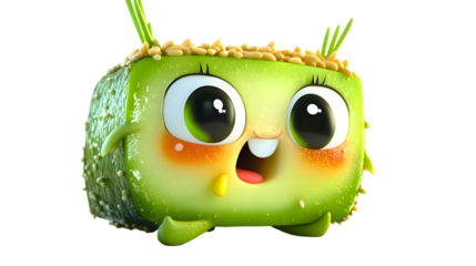 Adorable 3 d rendered avocado character animation