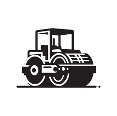 Asphalt Roller silhouette vector illustration