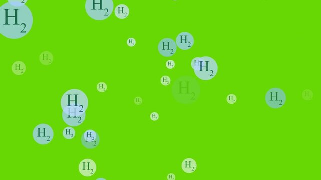 hydrogen energy text animation on green screen.