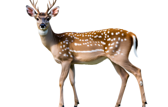 Full-body deer isolated on a transparent background