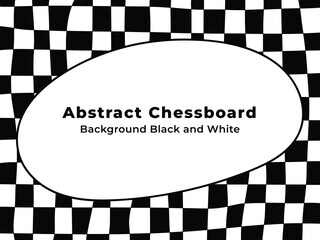 Abstract Distorted Black And White Chessboard Pattern Background