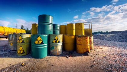 Radioactive waste is stored in barrels and Castor containers