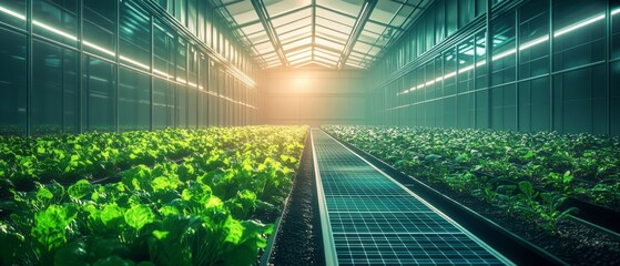 Indoor hydroponic farm utilizing solar panel technology and agriculture