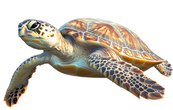 Turtle, a realistic photo of a turtle isolated on a transparent background