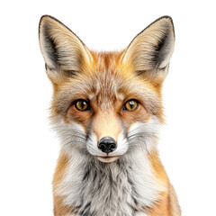 Fototapeta premium Close-up of a beautiful fox with expressive eyes isolated on transparent background