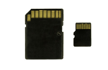 Adapter from Micro SD memory card to SD. View from the contact group side.