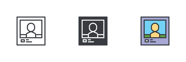 Portrait Photography different style icon set