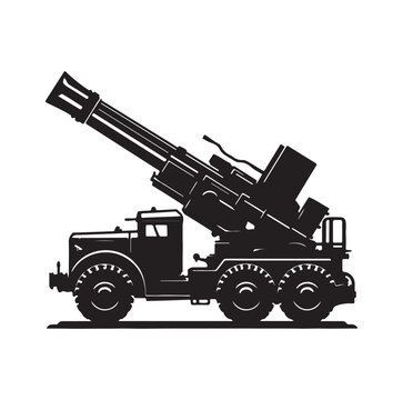 black artillery truck firing clip art preview