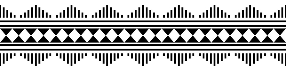 Ethnic border with geometric tribal pattern.