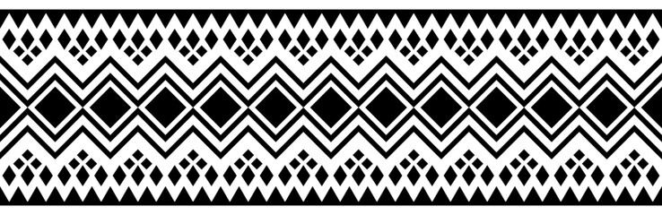 Ethnic border with geometric tribal pattern.