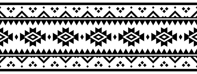 Ethnic border with geometric tribal pattern.