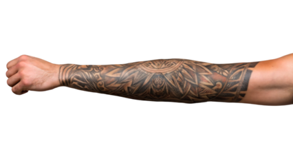 arm with tattoo isolated on white