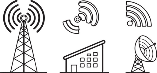 Networks. Business Connections. Social Media. Vector linear icon on a white background.