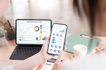 Business team consulting, discussing, brainstorming new business project finance investment at office.