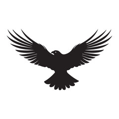 Flying hawk minimalist silhouette design vector art