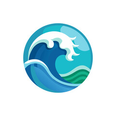 Ocean Wave Icon isolated on transparent background