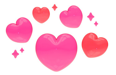 jelly, candy, heart, 3d, object