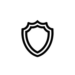 Cybersecurity shield icon on white background, data protection concept