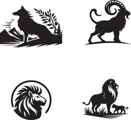 Animals icon set. set of animals vector icons for web design