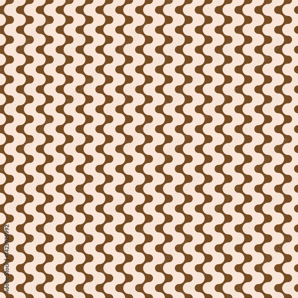 Poster seamless pattern with brown wavy metaballs on a beige background. modern contemporary geometric shap
