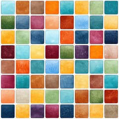 A vibrant grid of colored squares showcasing various hues and textures, ideal for artistic inspiration or design applications.
