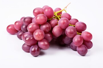 Fototapeta premium Fresh clusters of purple grapes, showcasing their glossy skin and vibrant color, perfect for snacking or adding to dishes.