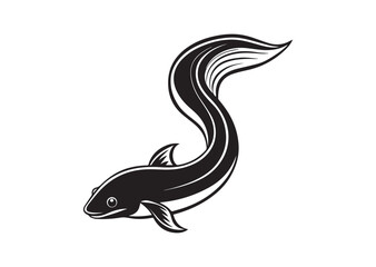 Naklejka premium Eel fish silhouette Vector